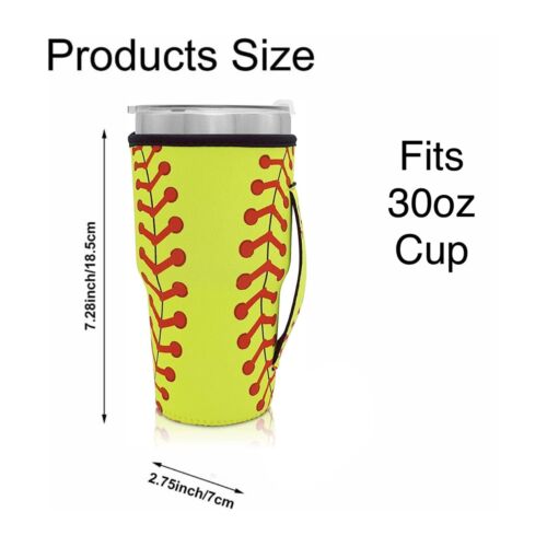 Tumbler Koozie Sleeve Softball Fits 30oz Tumbler