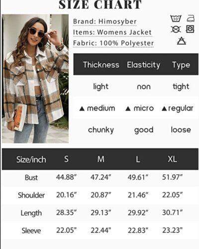 Women Brushed Flannel Plaid Lapel Button Down Shacket Jacket Coat