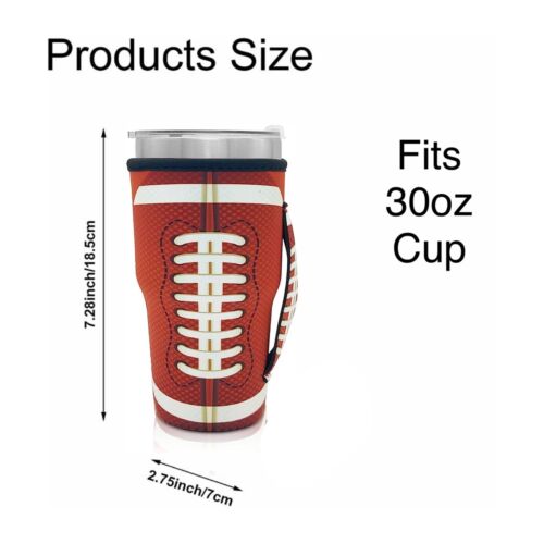 Tumbler Koozie Sleeve Football Fits 30oz Tumbler