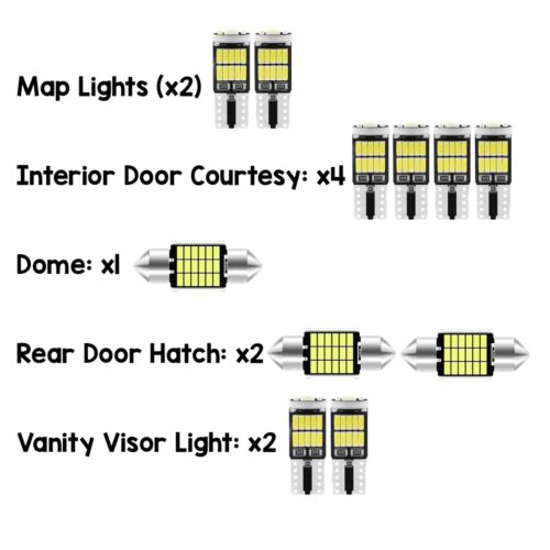 Interior Light Kit Dome, Map, Vanity Mirror, Rear Door Toyota 4Runner 2014-2023