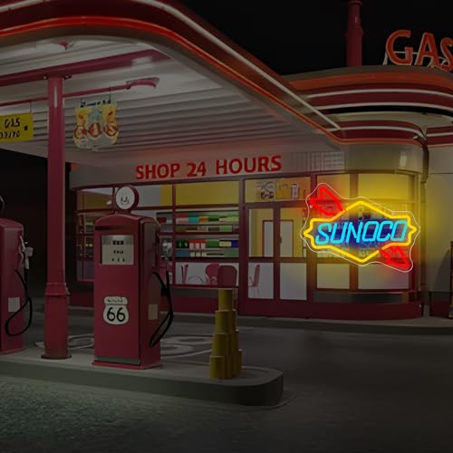 Oil & Gas Neon Sign LED For Auto Shop, Garage, Man-cave 10.47” x 13.77” inch