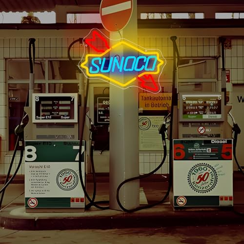 Oil & Gas Neon Sign LED For Auto Shop, Garage, Man-cave 10.47” x 13.77” inch