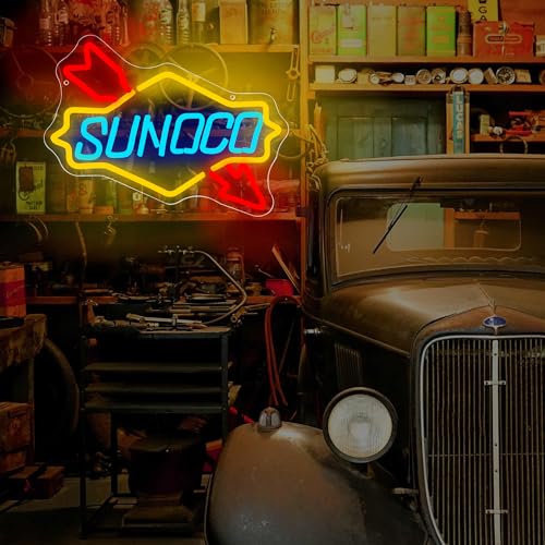 Oil & Gas Neon Sign LED For Auto Shop, Garage, Man-cave 10.47” x 13.77” inch