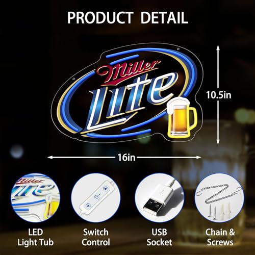 Neon Sign LED For Bar, Garage , Man-cave 10.5'' X 16'' inch