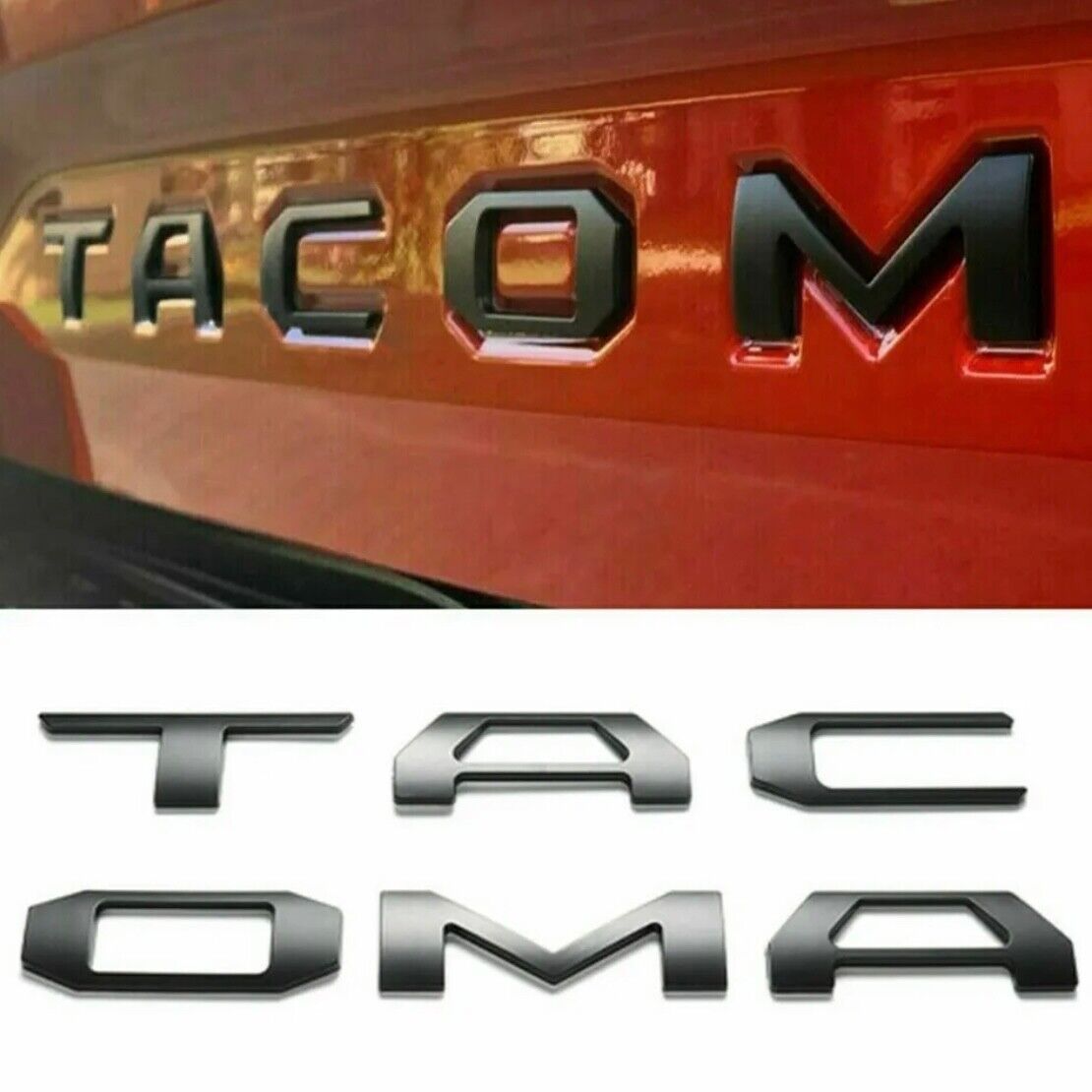 Tailgate Insert Letters fits 2016-2023 Toyota Tacoma Matte Black