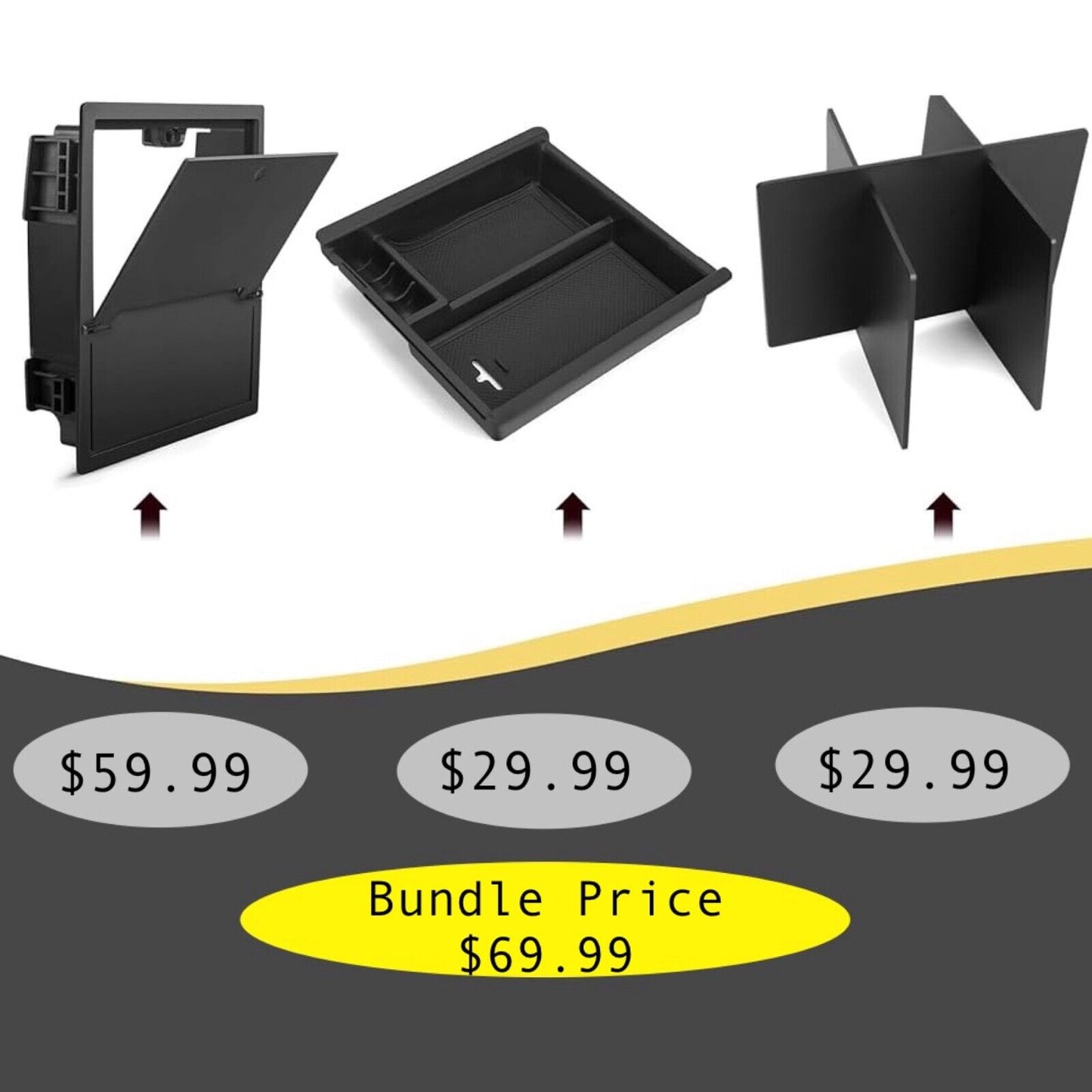 Toyota Tacoma 2016-2023 3PC Center Console Accessory Combo Pack