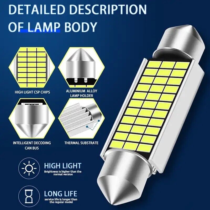 10pcs 31mm/3022, 200 Lumens Festoon LED 12V Auto Bulbs Indoor Light