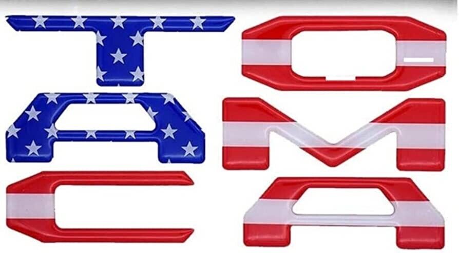 Raised Tailgate Insert Letters Fit for 2016-2023 Toyota Tacoma US Flag