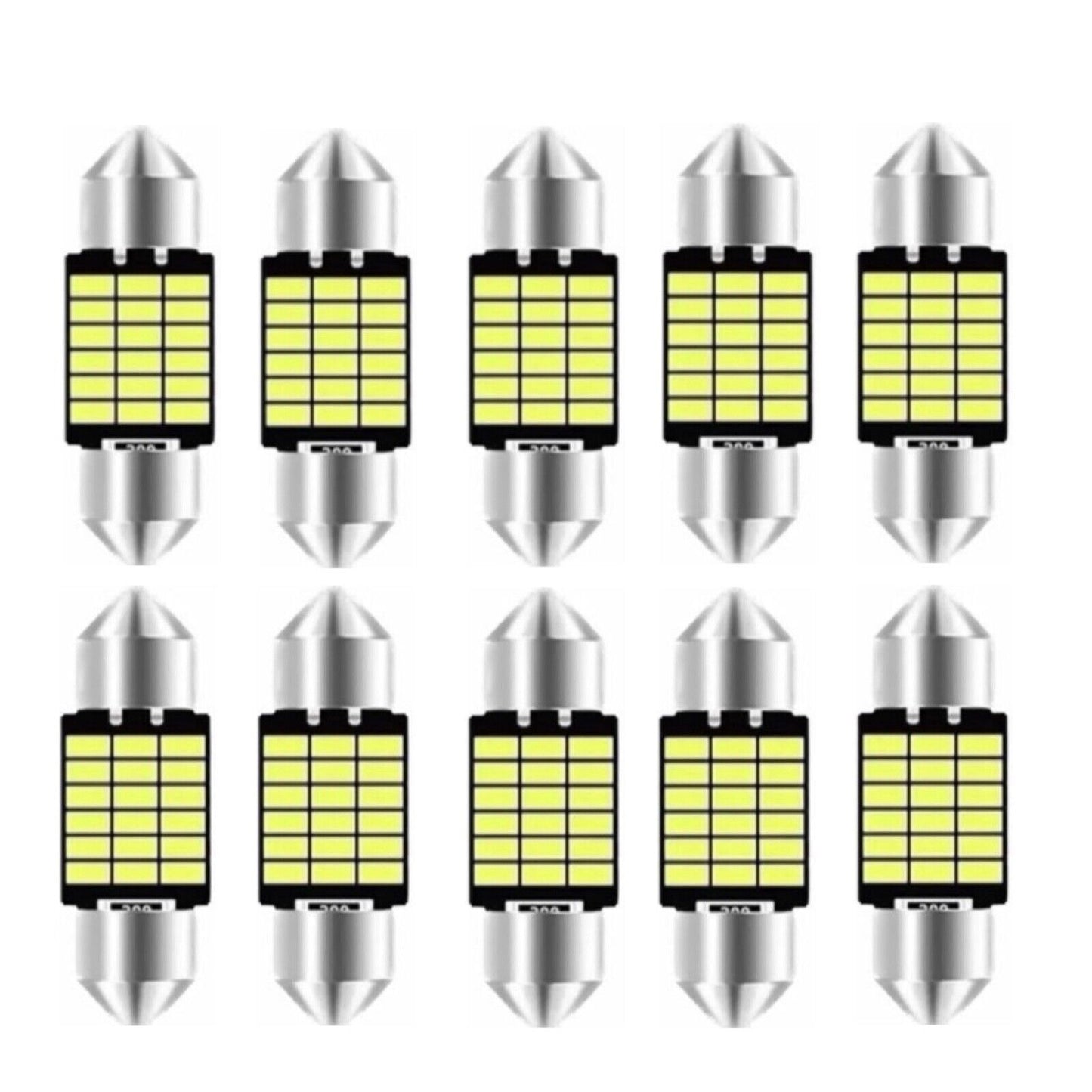 10pcs 31mm/3022, 200 Lumens Festoon LED 12V Auto Bulbs Indoor Light