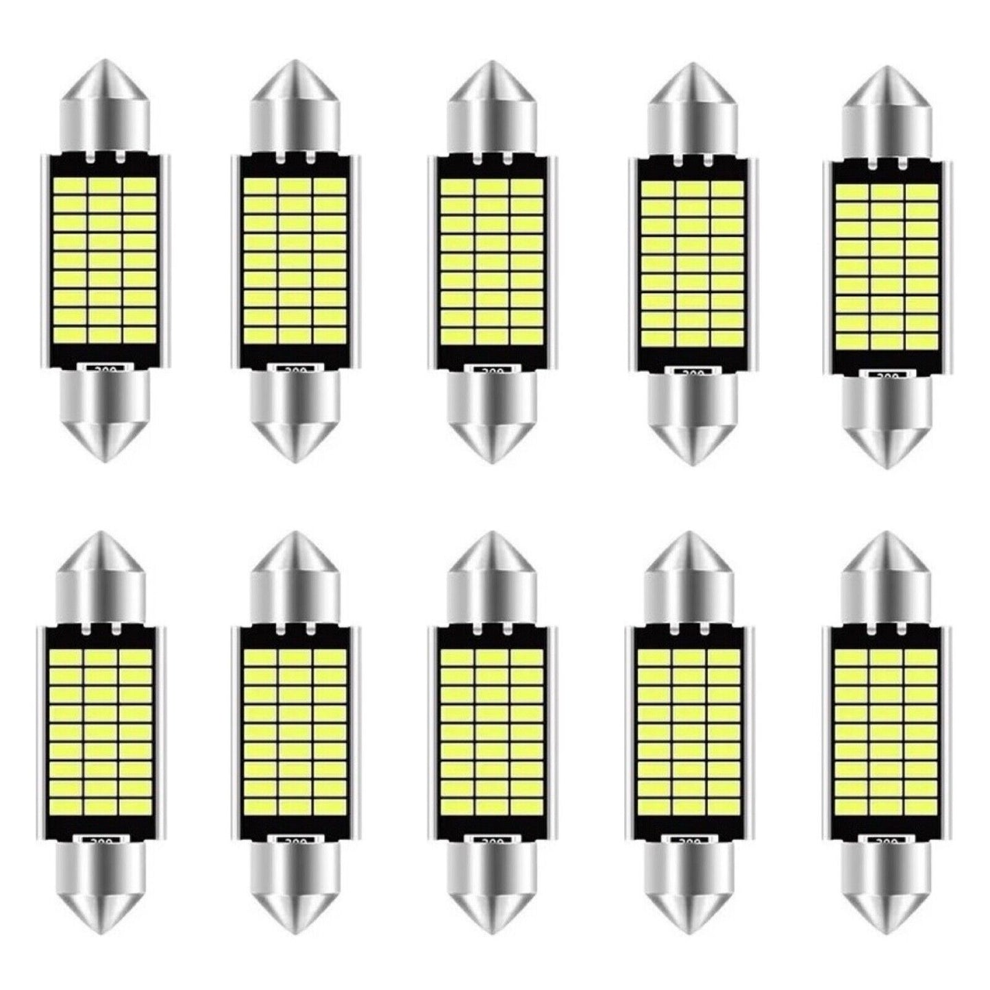 10 PACK 36MM Vehicle LED Festoon 6418 6411 DE3423 LED Interior LED