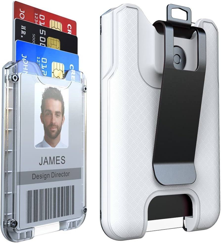 Wallet Money Clip Card Holder with ID Window, Holds 1-4 Cards