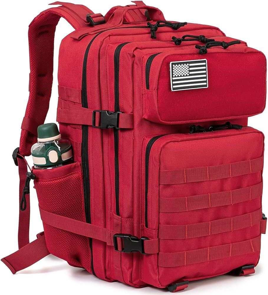 45L Tactical Molle Daypack 3 Day Bug Out Bag Hiking Rucksack With Bottle Holder