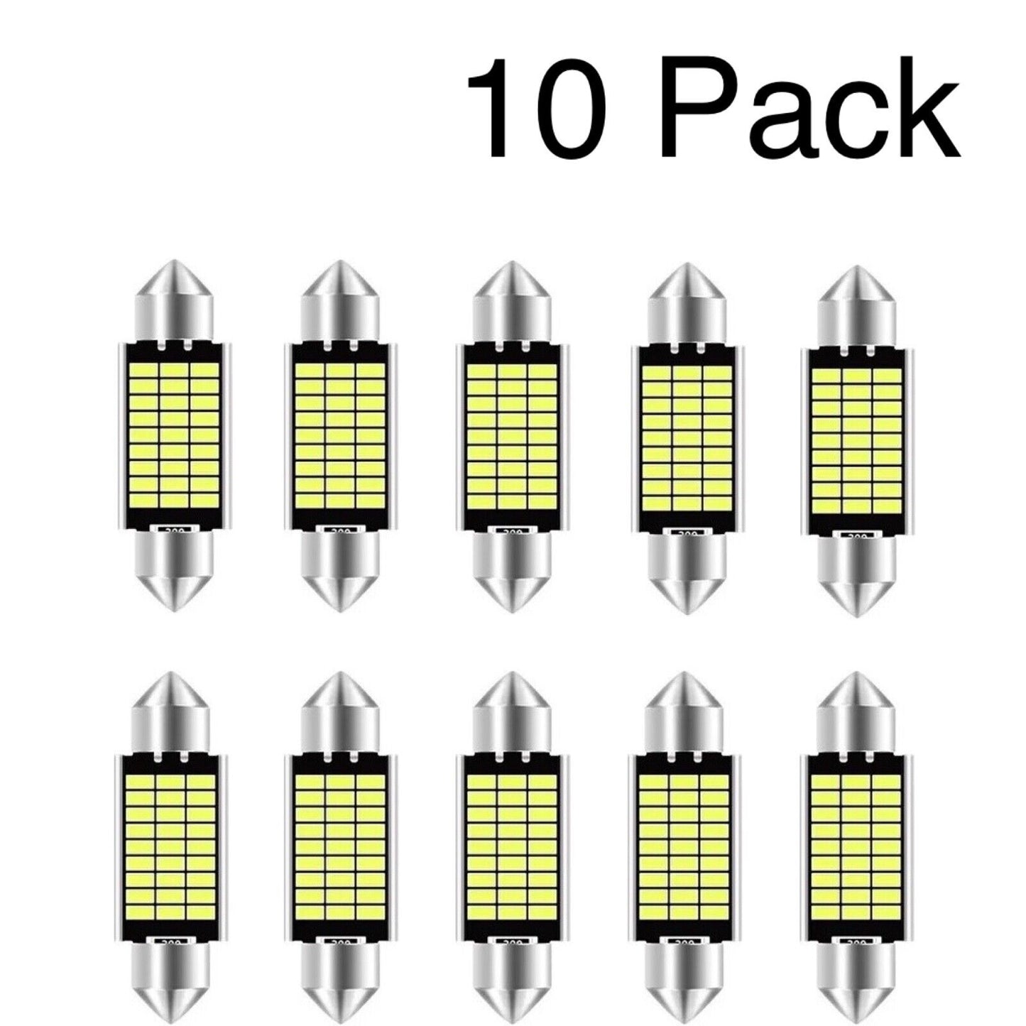 10 PACK 36MM Vehicle LED Festoon 6418 6411 DE3423 LED Interior LED