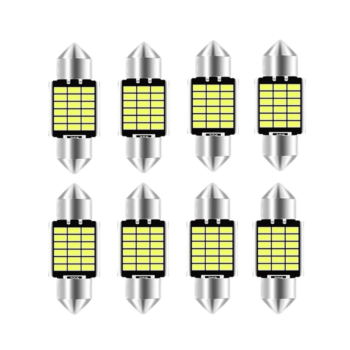 10 Pack LED 31mm, 36mm, 39mm, 41mm LED Festoon  CANBus Free Super Bright