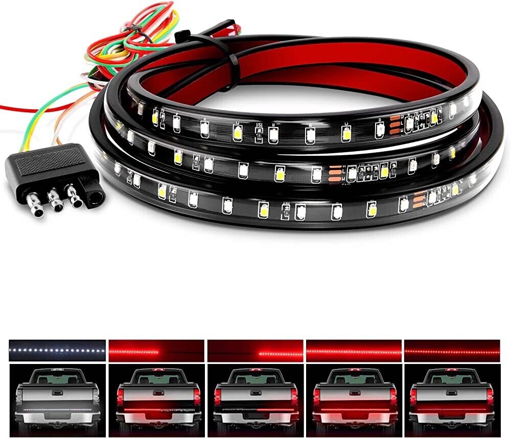 60" Truck Tailgate Light Bar 108 LED Single Row Tailgate Light Strip with Red Ru