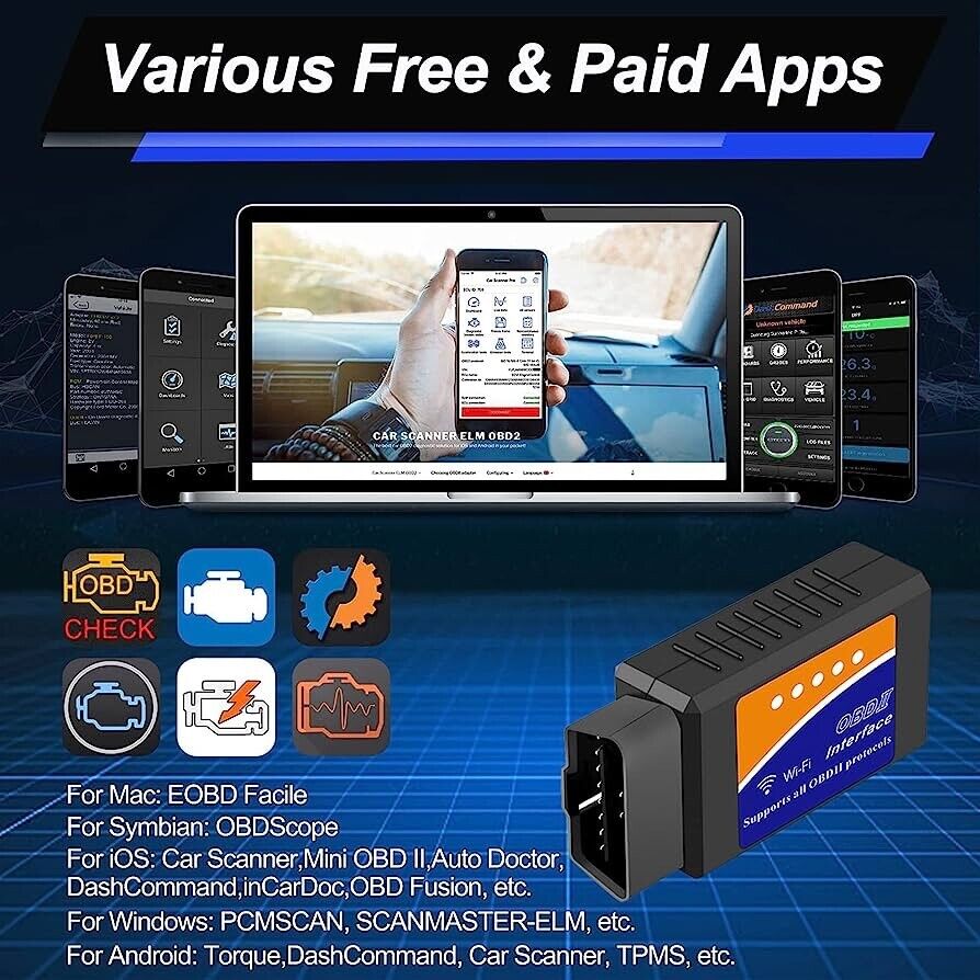 ELM327 Bluetooth Car Diagnostic Scanner for Android Phone
