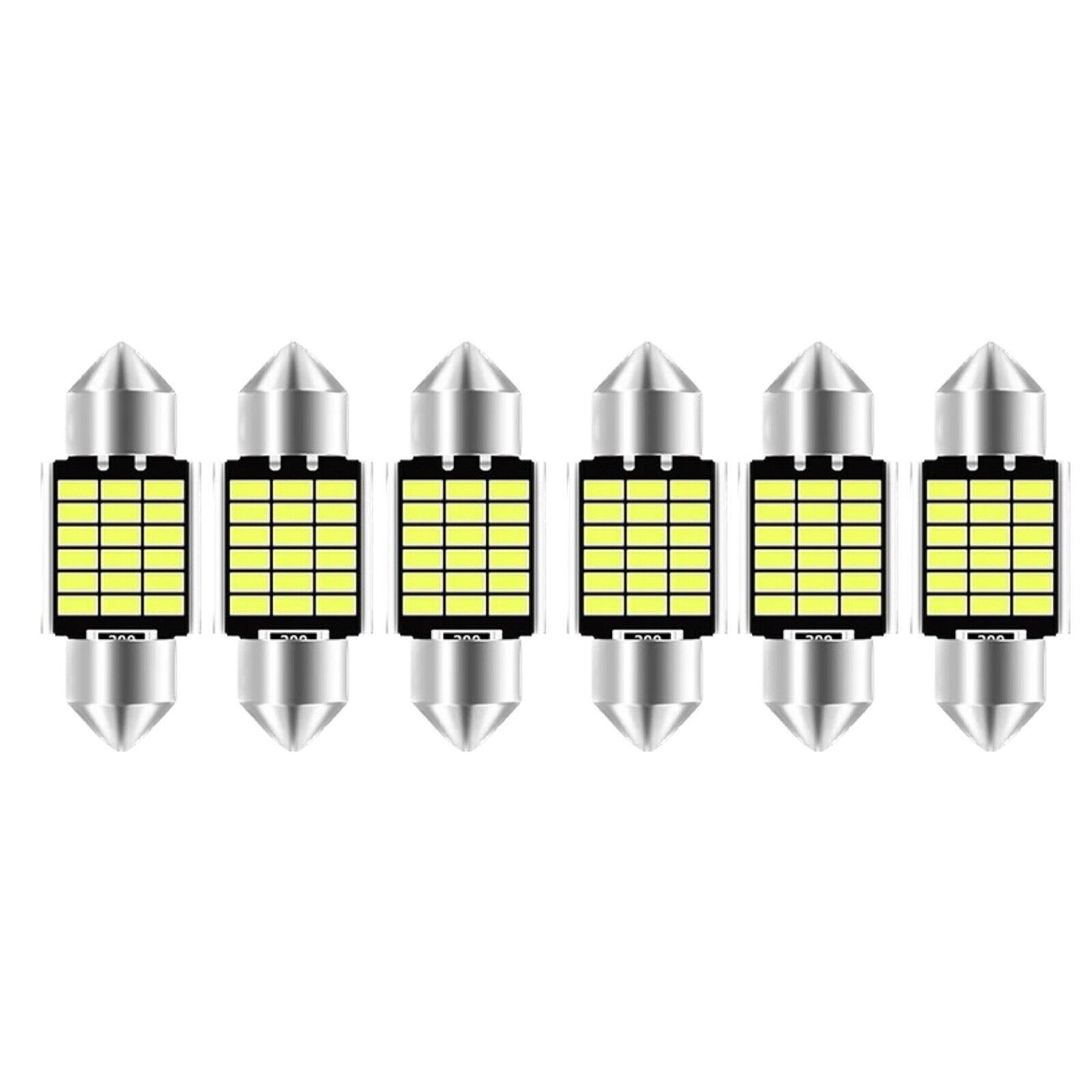 10 Pack LED 31mm, 36mm, 39mm, 41mm LED Festoon  CANBus Free Super Bright