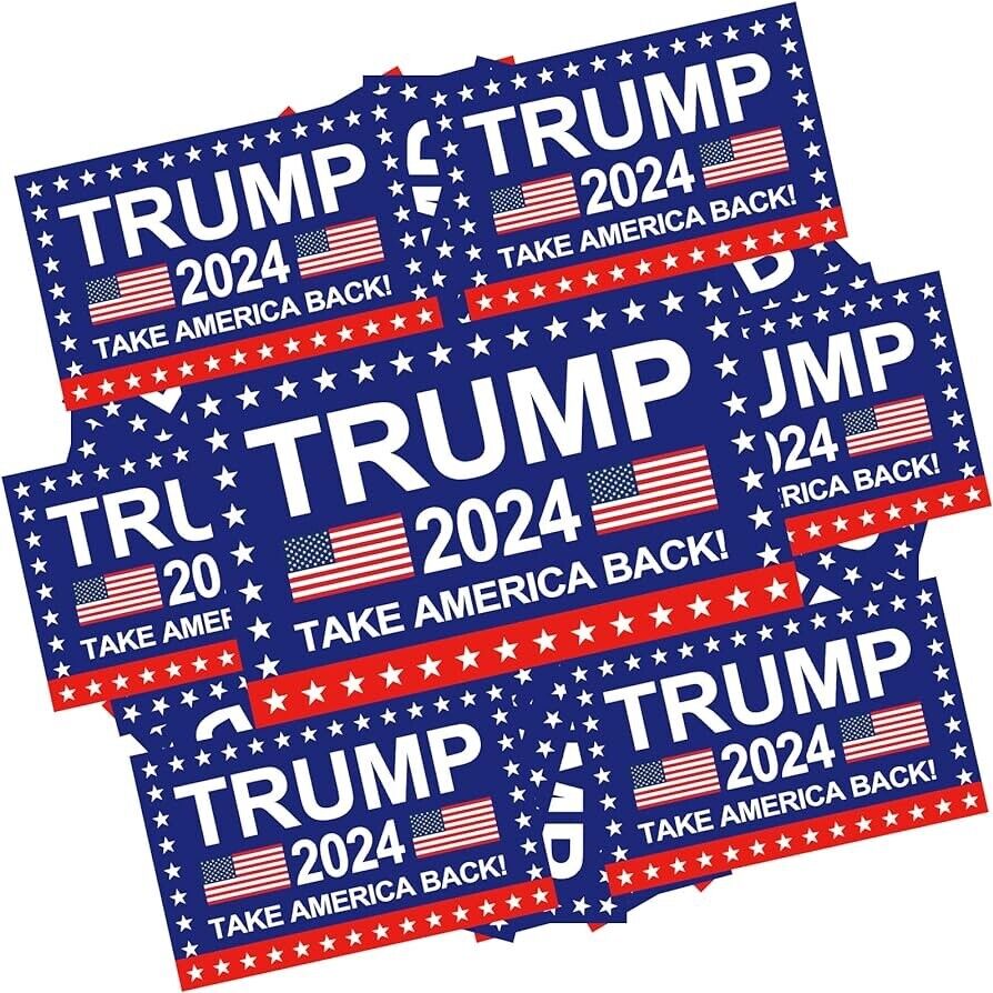 Trump 2024 Sticker, 10Pcs for Car, Motorcycles, Helmets, Laptop, Window, 2x3 in
