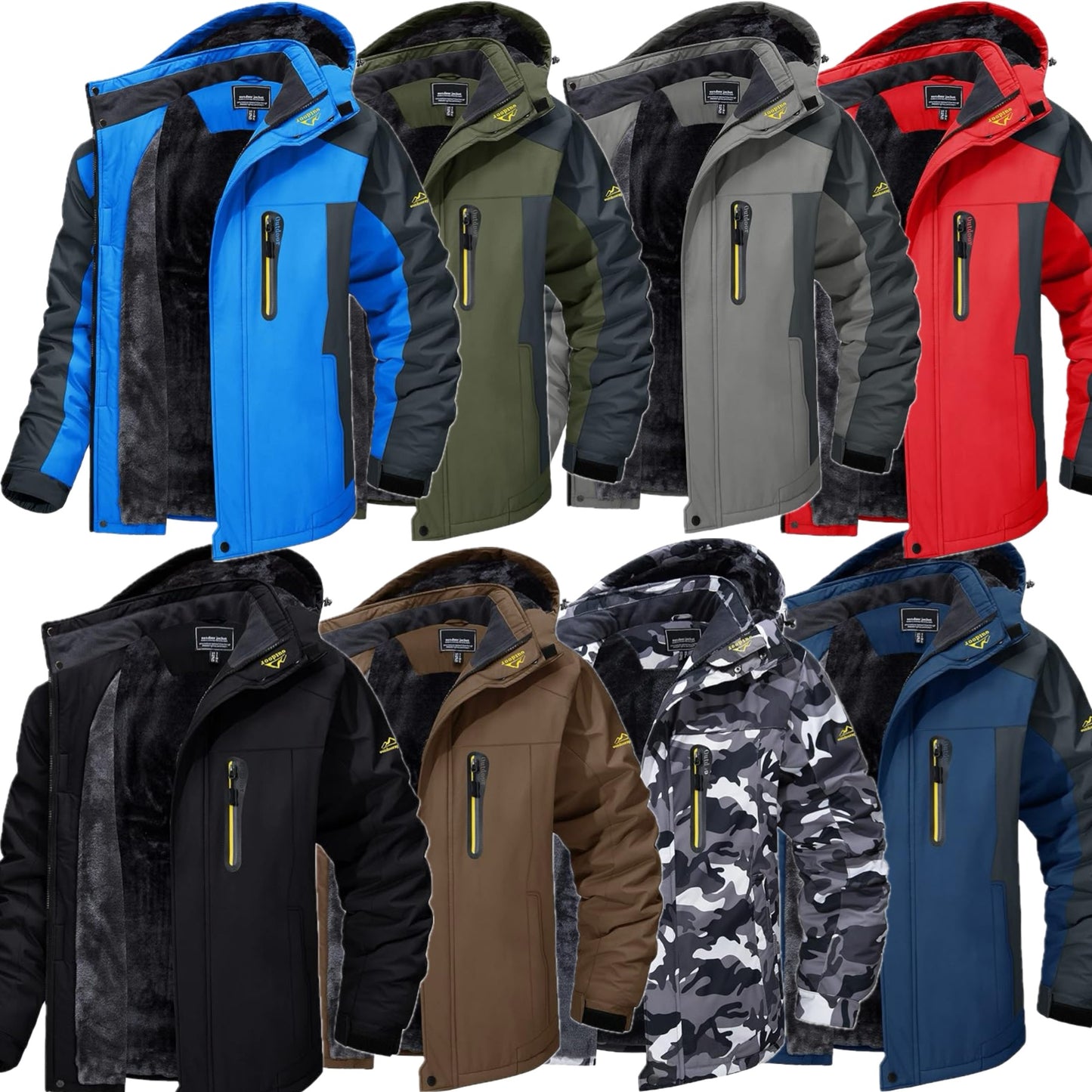 TACVASEN Men's Softshell Jacket Waterproof Windproof Fleece Lined
