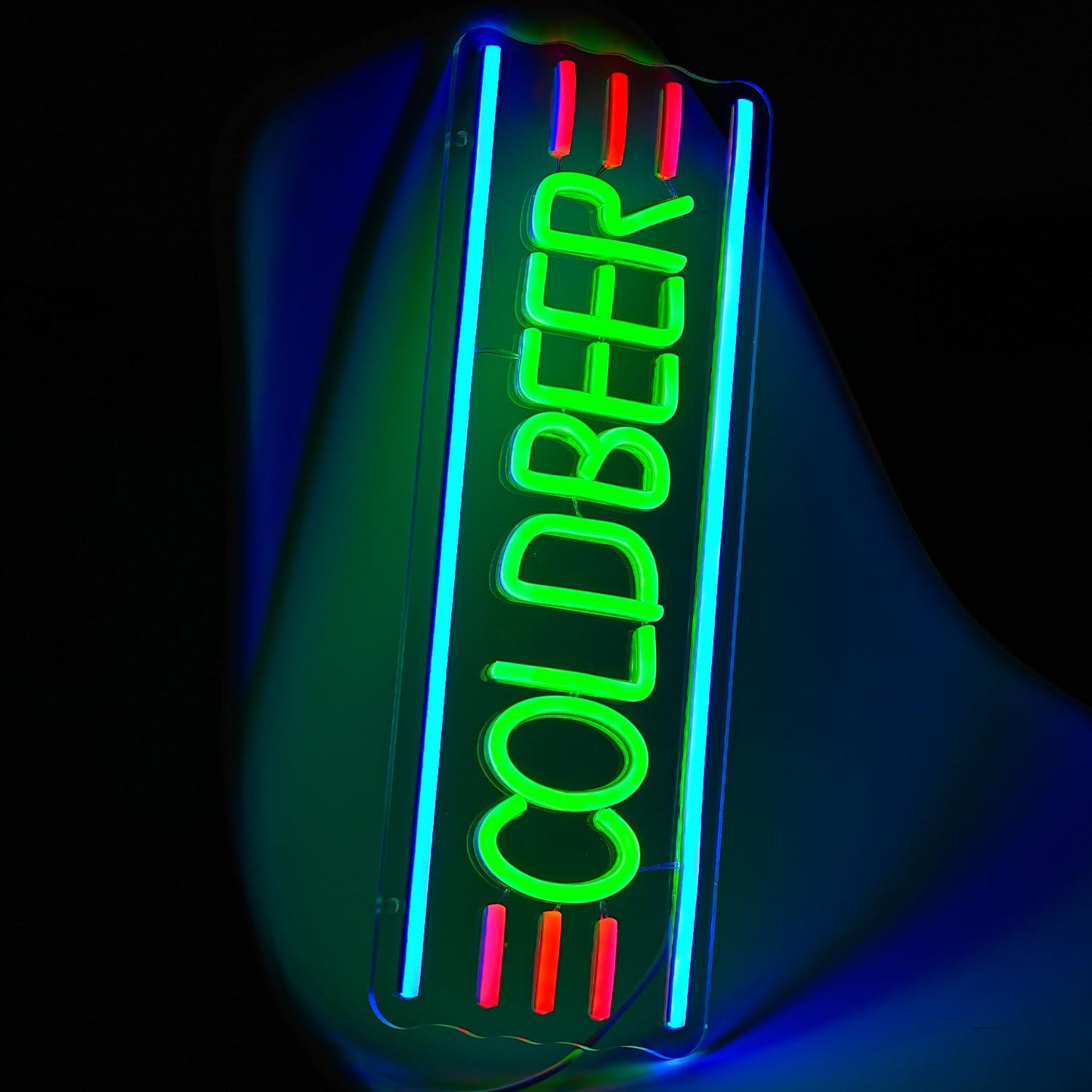 Cold Beer Neon LED Sign, Dimmable, 16.5” x 5.8” inch