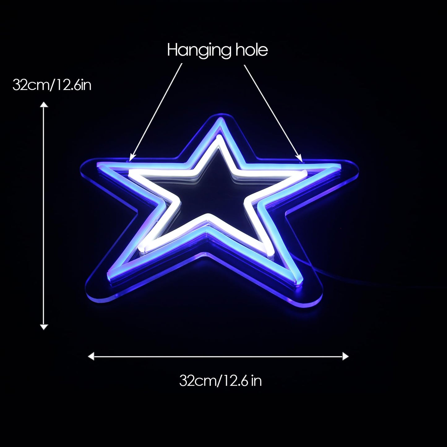 Dallas Football Neon LED Sign, Hanging, USB Powered, 13 x 13 inches