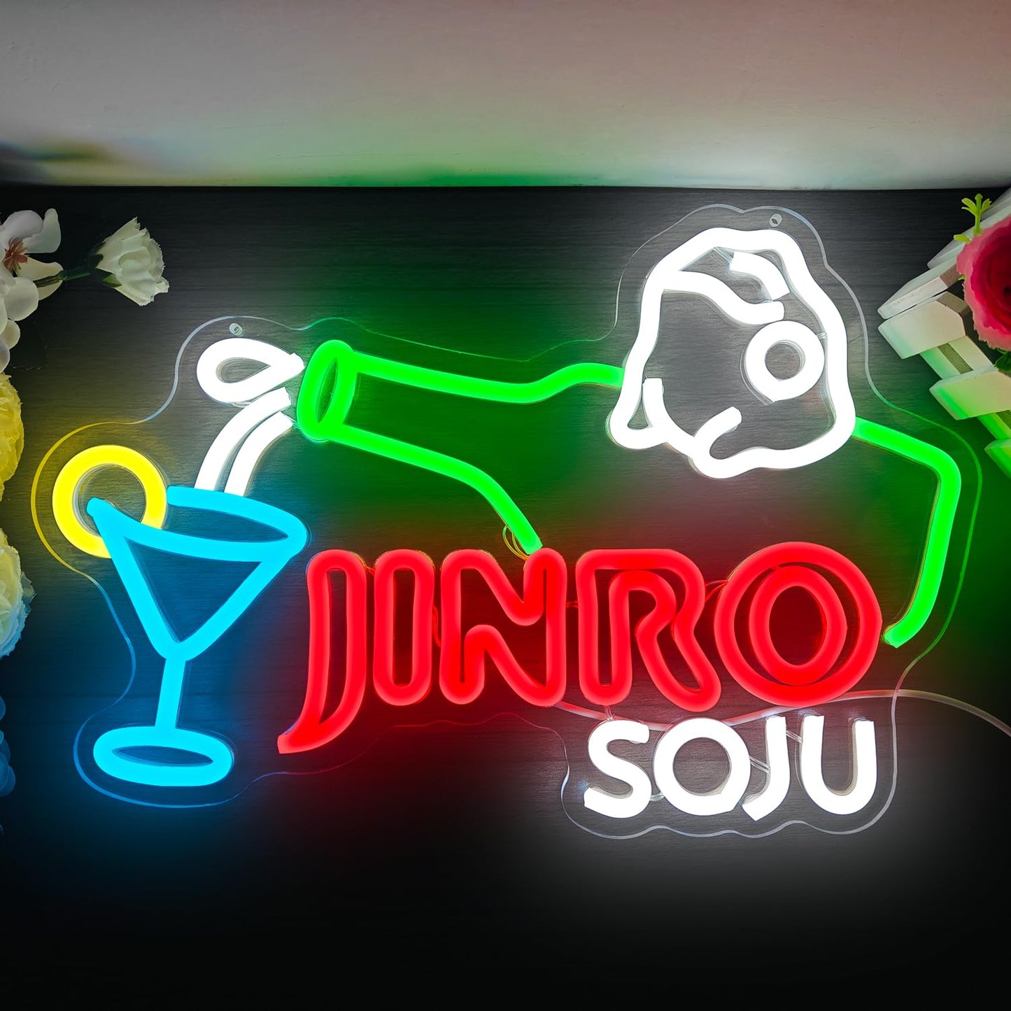 Jinro Soju Neon LED Sign, Dimming, USB, Wall or Hang Mount (14.9'' X 10'' inch)