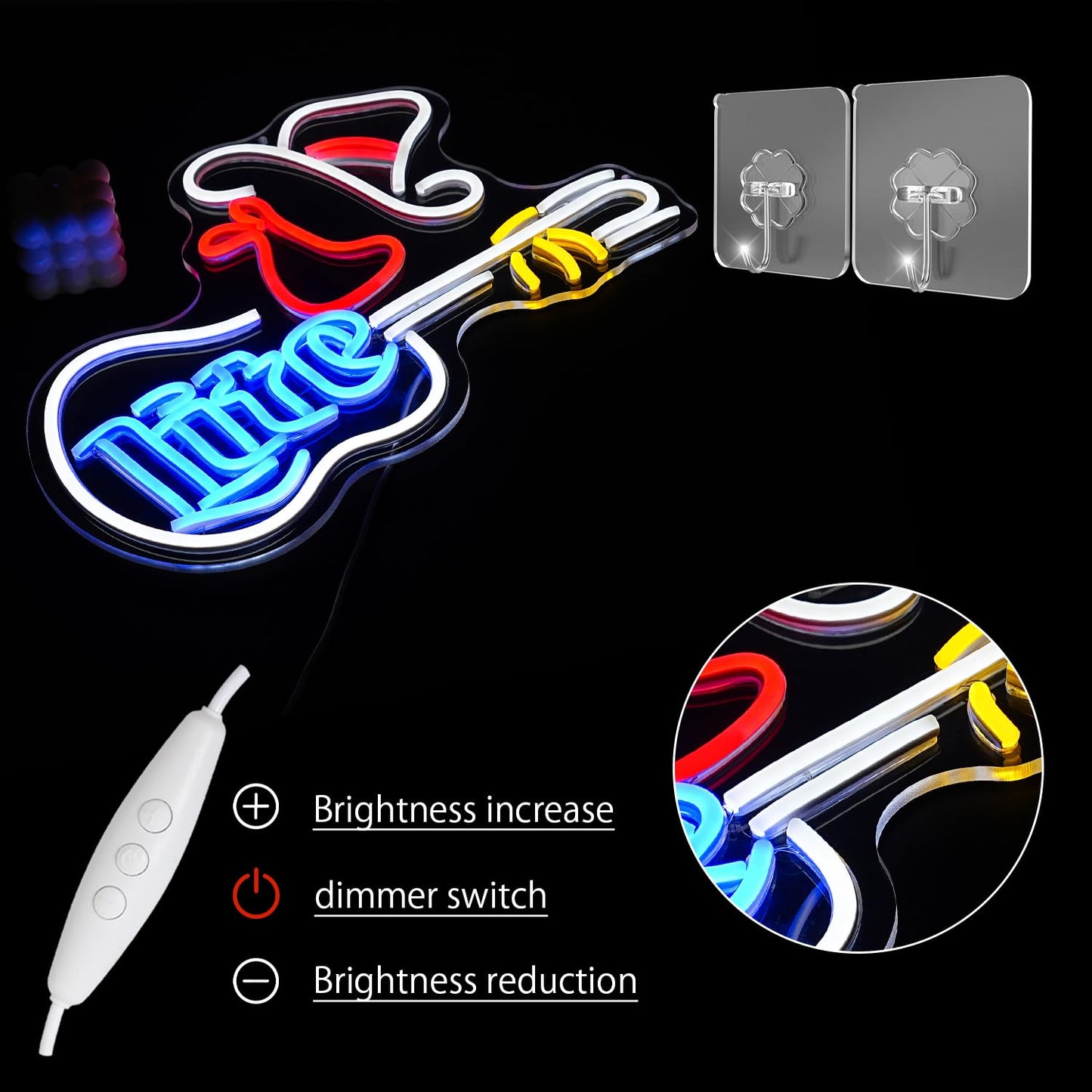 Cowboy Hat Beer Bar LED Sign, USB, Dimmable, 16.5"x13" inches