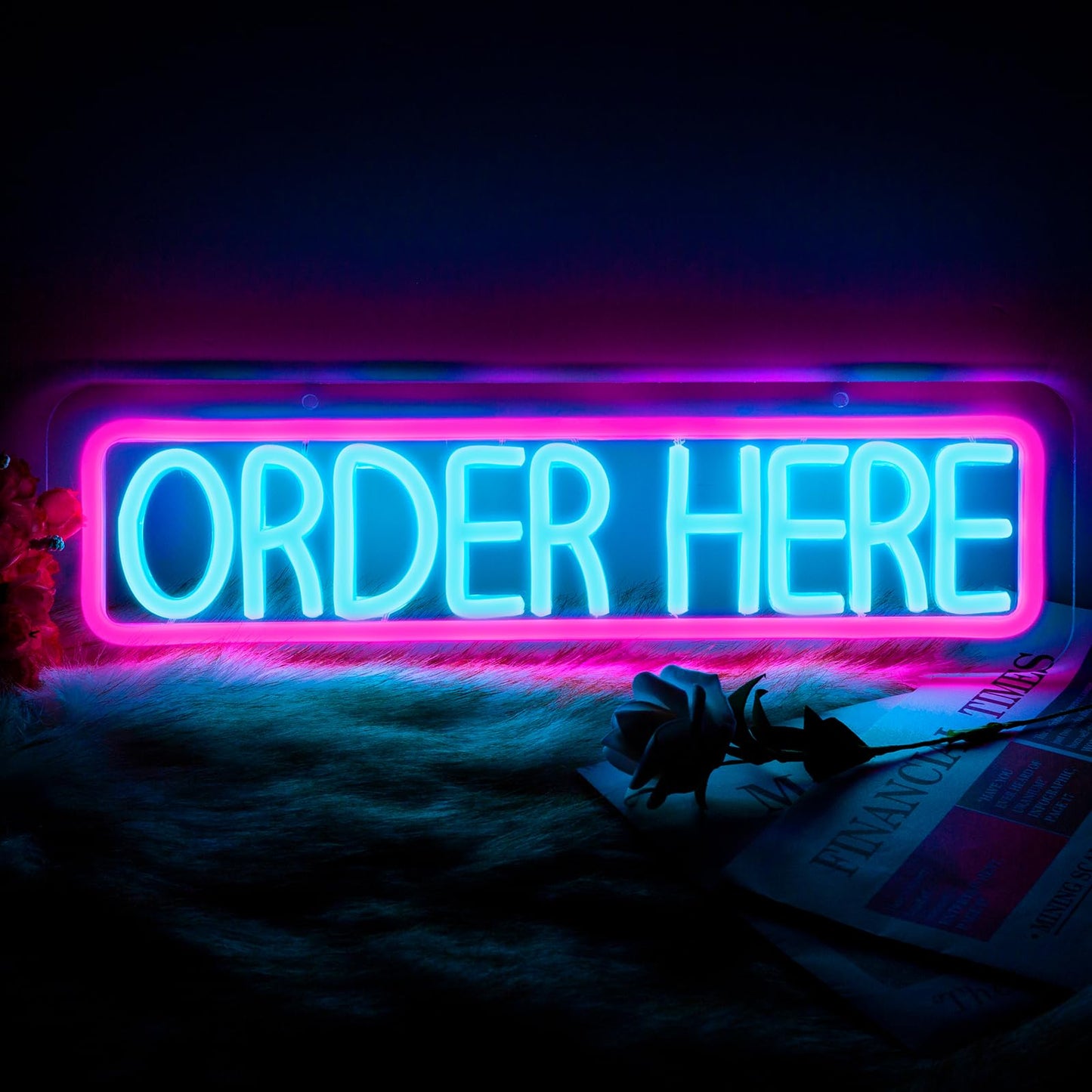 Order Here & Pick-Up Here Neon LED Restaurant Sign 4”x15” inch