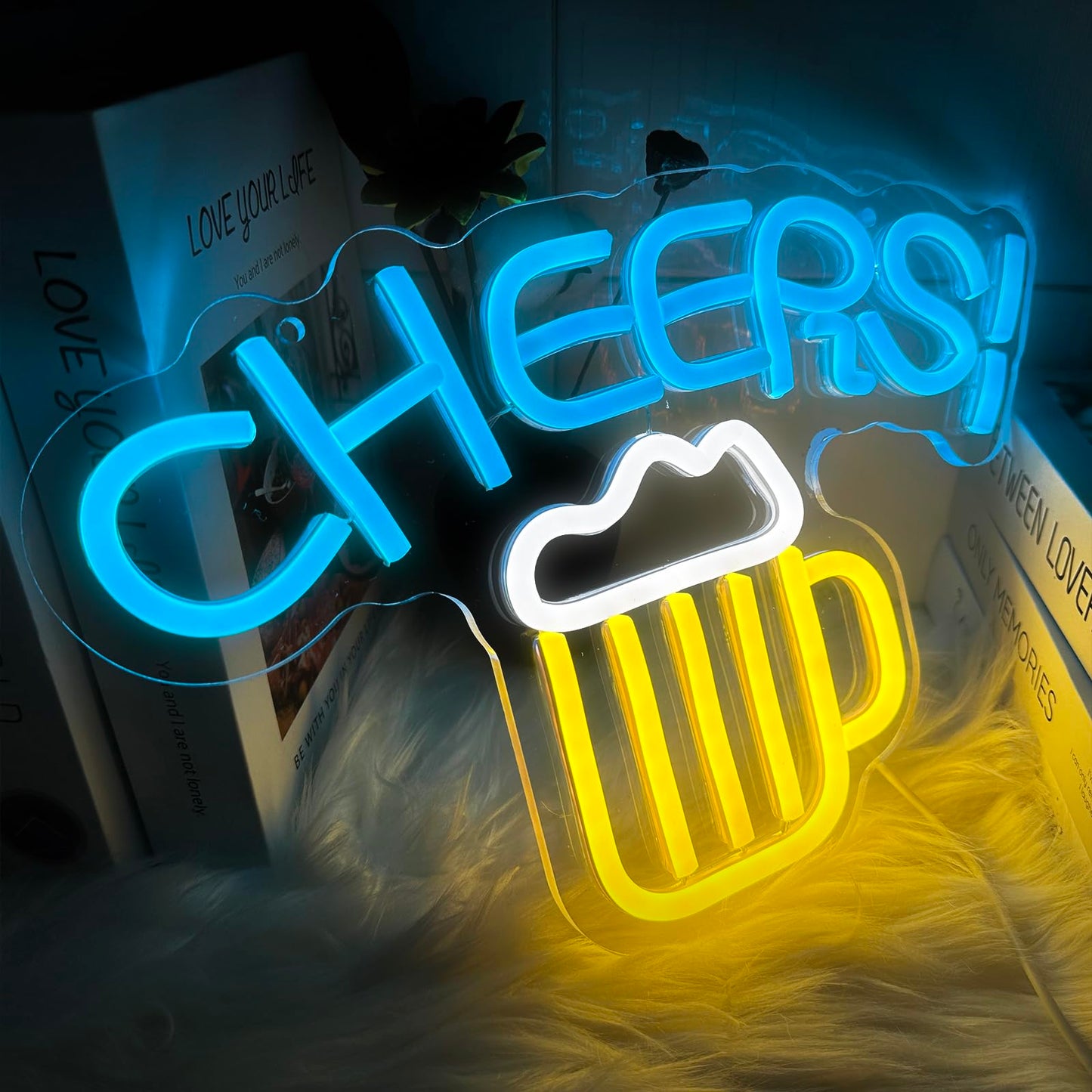 Cheers Neon Sign LED, USB Powered 13x9 inches
