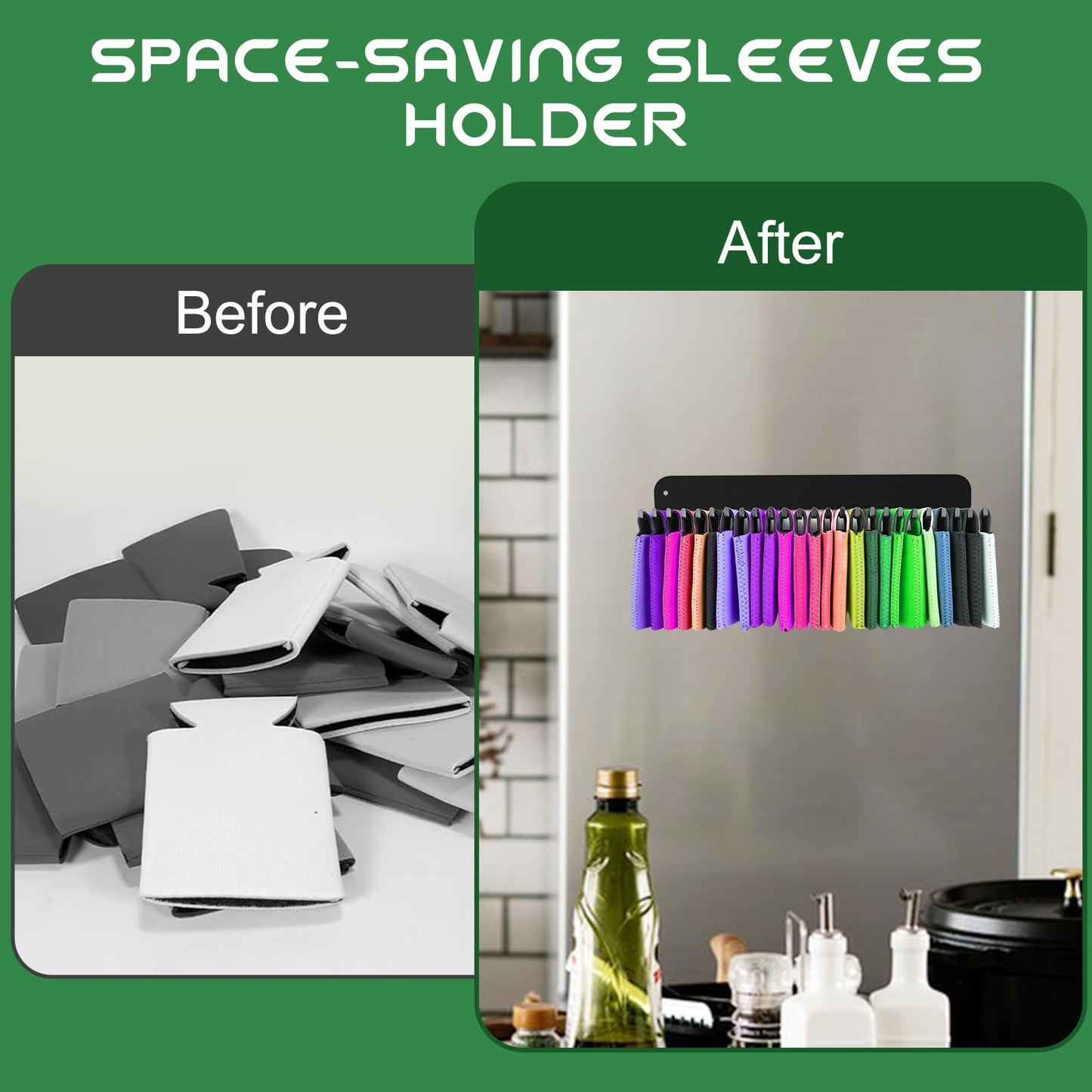 Magnetic Koozie Sleeve Holder with 25 Hooks