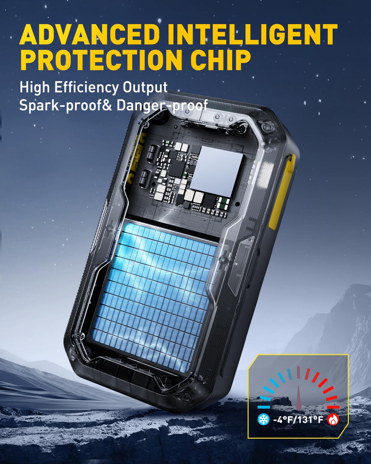 5000A Portable Jump Starter, 2000LM LED, 12V, Power Bank and Jumper Cable