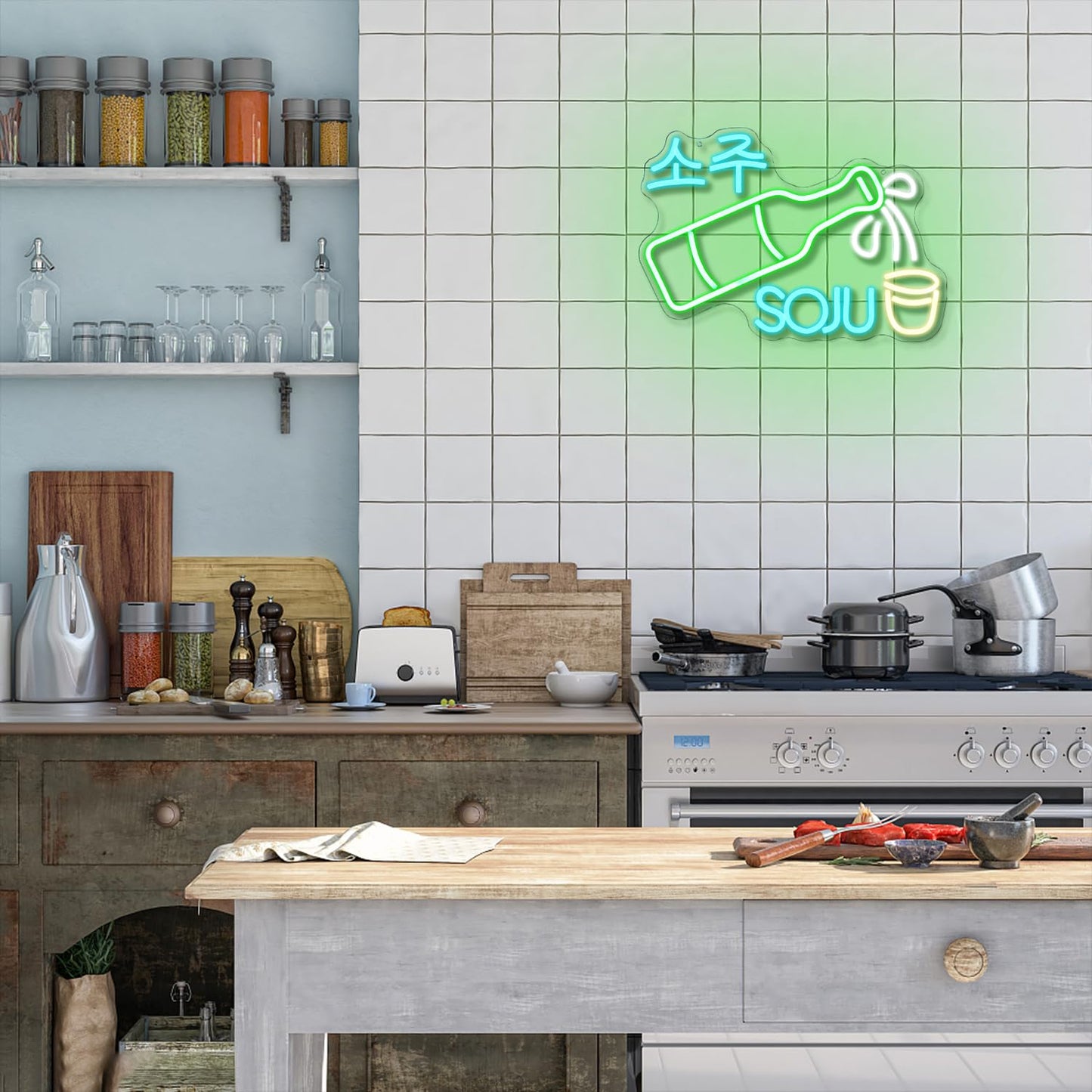 Soju Neon LED Sign, Dimming, USB, Wall or Hang Mount (16.5'' X 11.4'' inch)