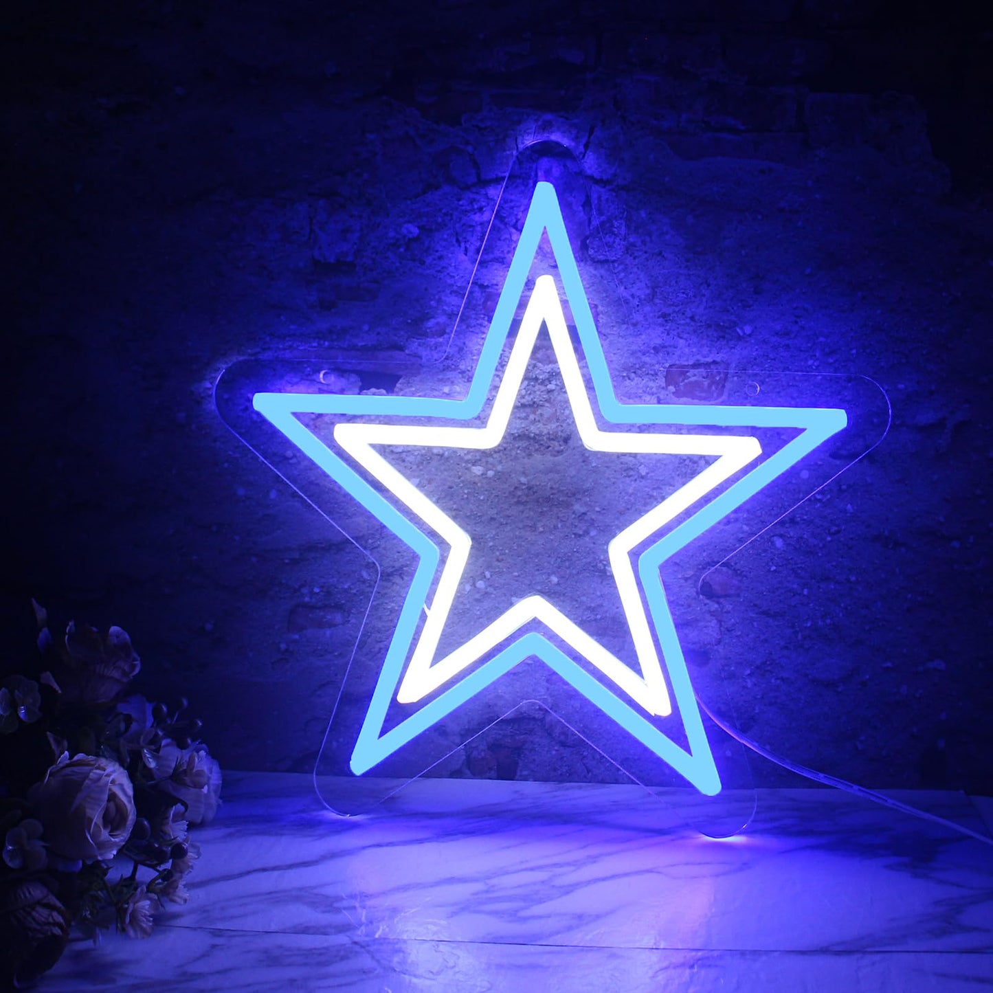 Dallas Football Neon LED Sign, Hanging, USB Powered, 13 x 13 inches