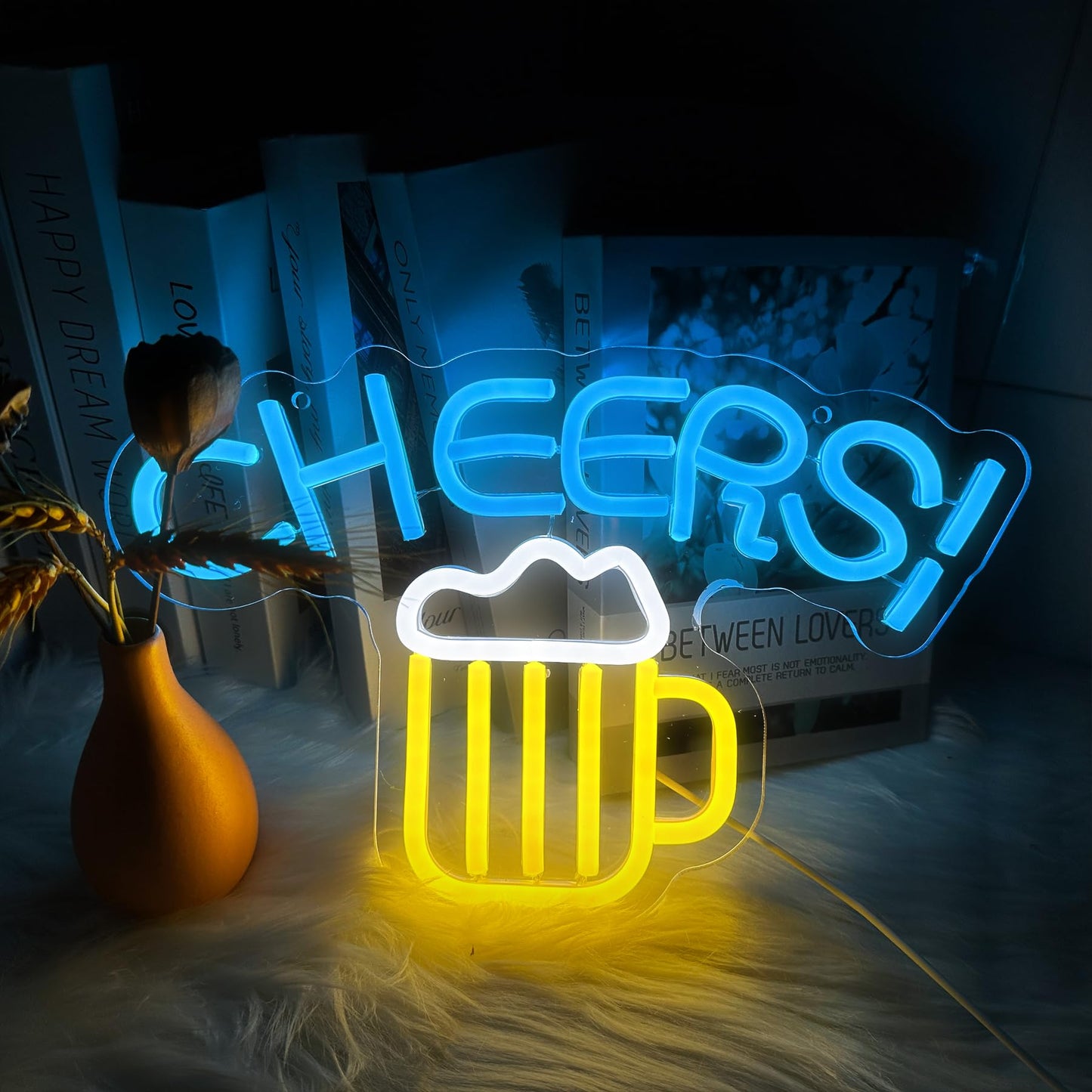 Cheers Neon Sign LED, USB Powered 13x9 inches
