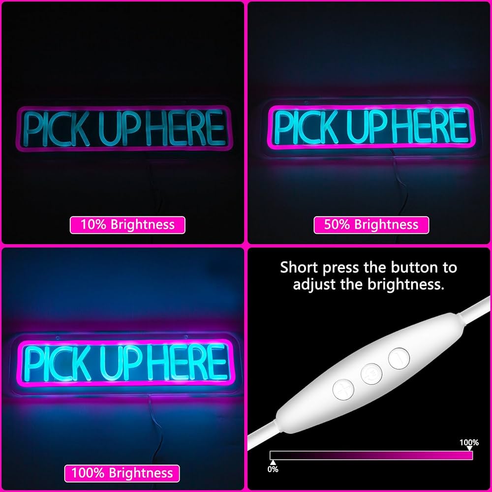 Order Here & Pick-Up Here Neon LED Restaurant Sign 4”x15” inch