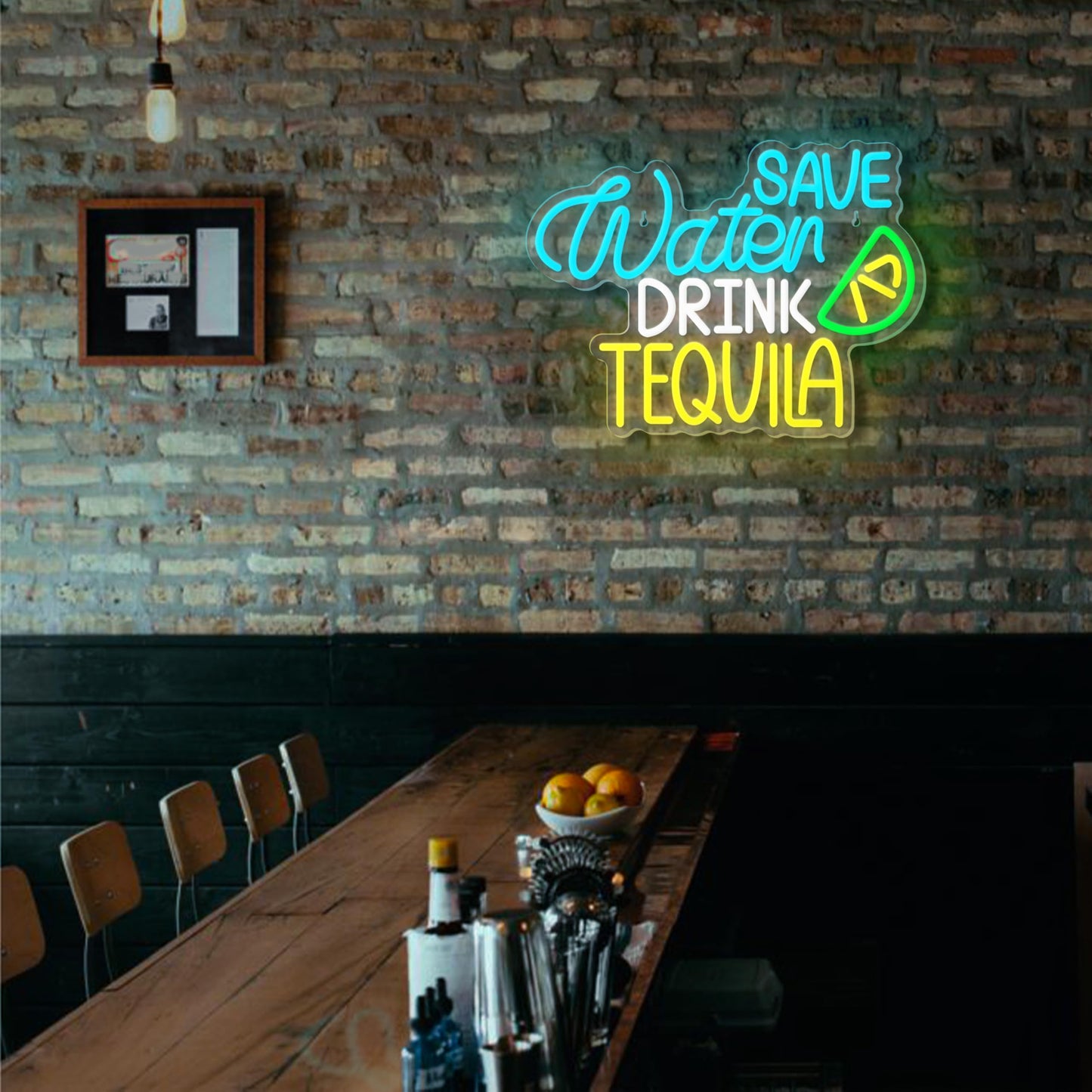 Save Water Drink Tequila Neon LED Sign, Dimming, USB, 15”x 11” inch