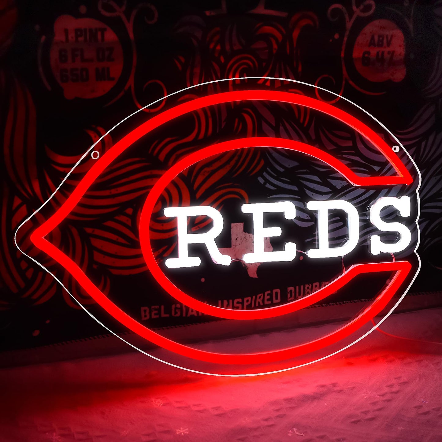 Red Neon LED Hanging Sign, USB Powered, (16 x 11 inches)