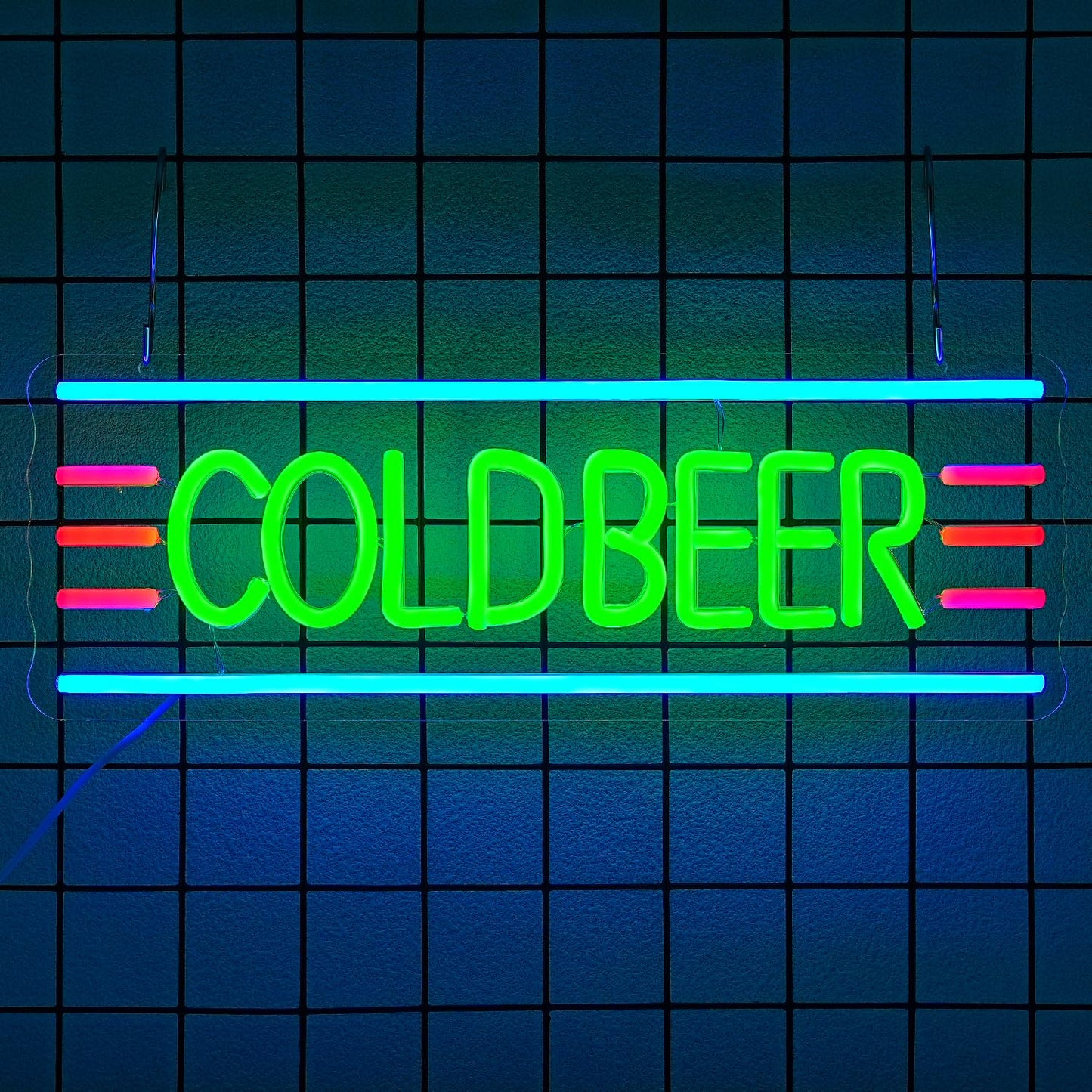 Cold Beer Neon LED Sign, Dimmable, 16.5” x 5.8” inch