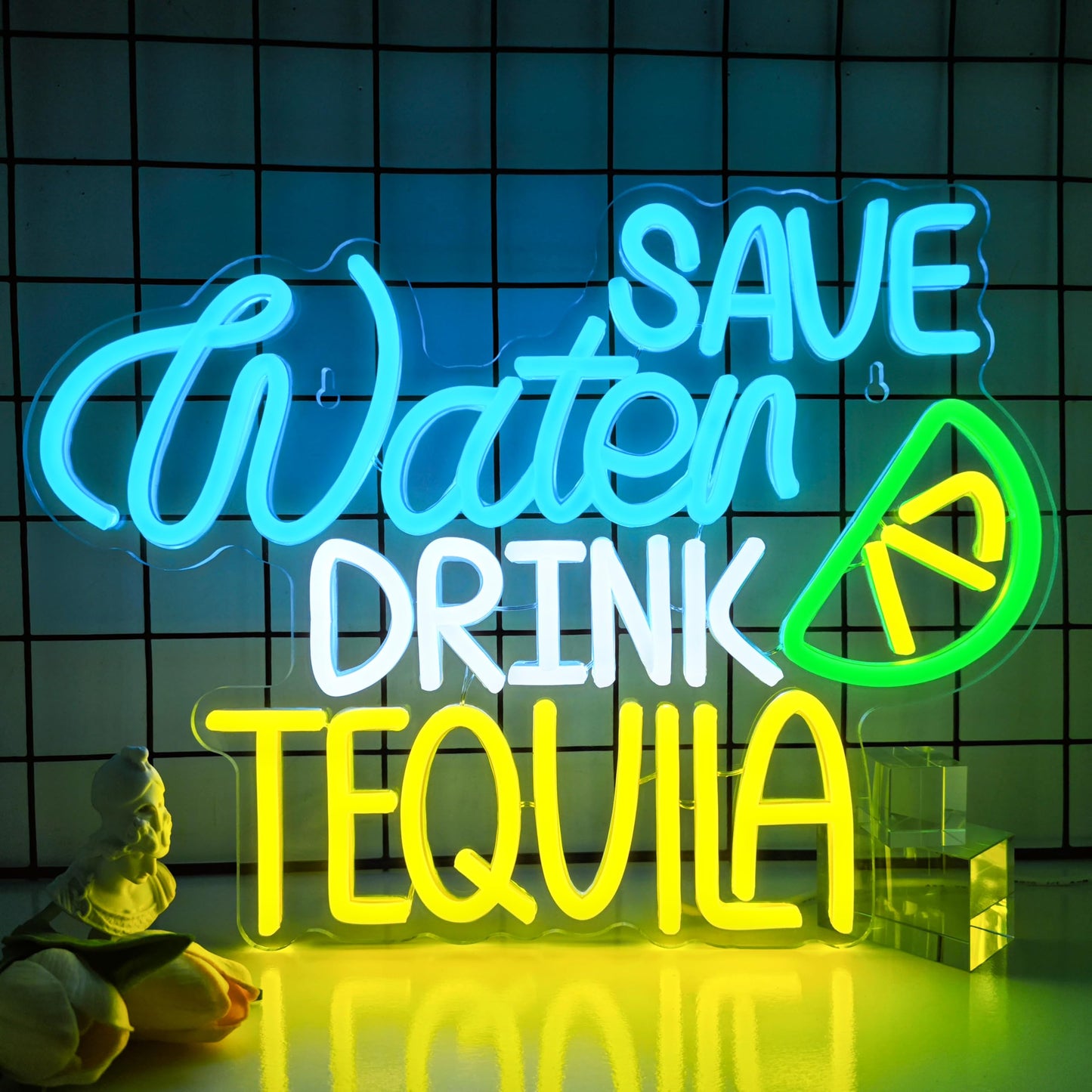 Save Water Drink Tequila Neon LED Sign, Dimming, USB, 15”x 11” inch