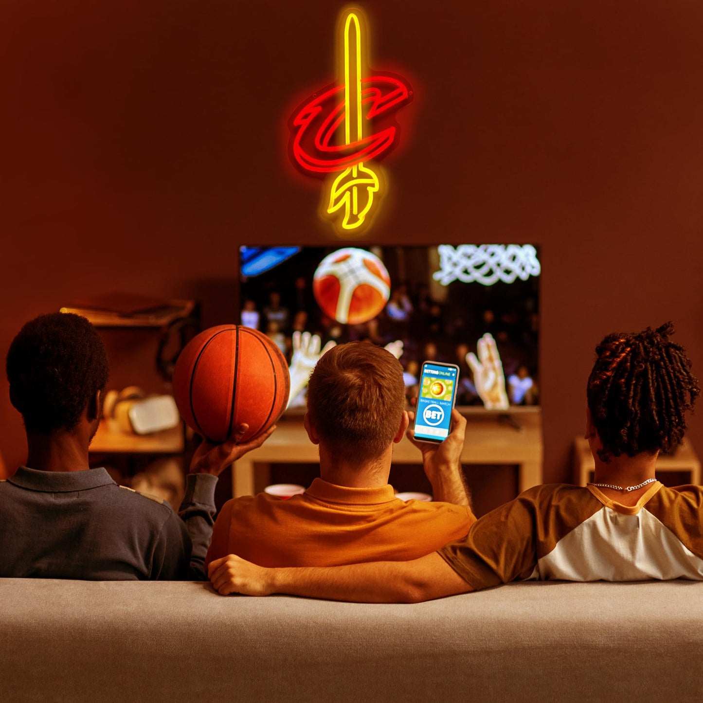 Cleveland Basketball Neon LED Sign, Dimmable, USB Powered, (16x9 inch)