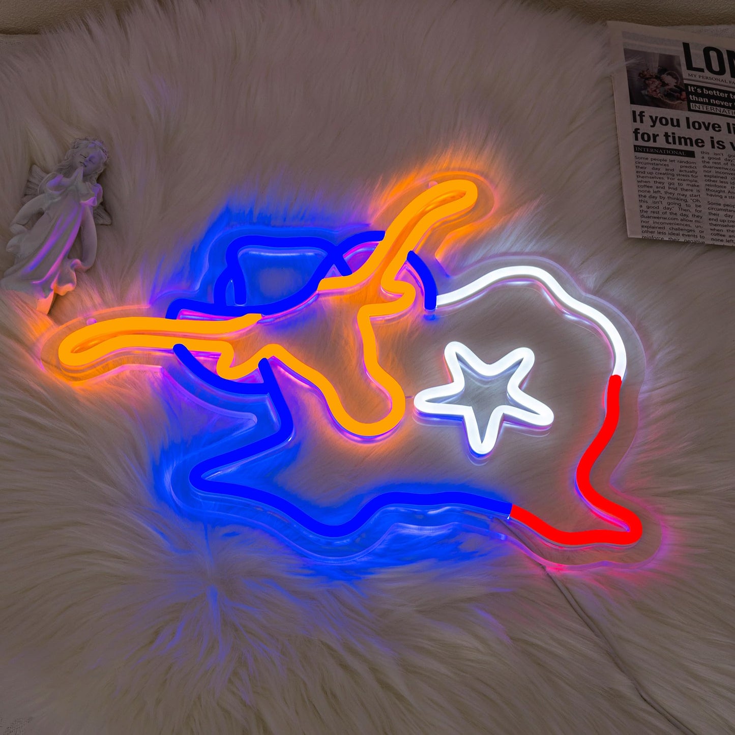 Texas Longhorn Neon LED Sign, USB, Dimming, 13”x13” inch