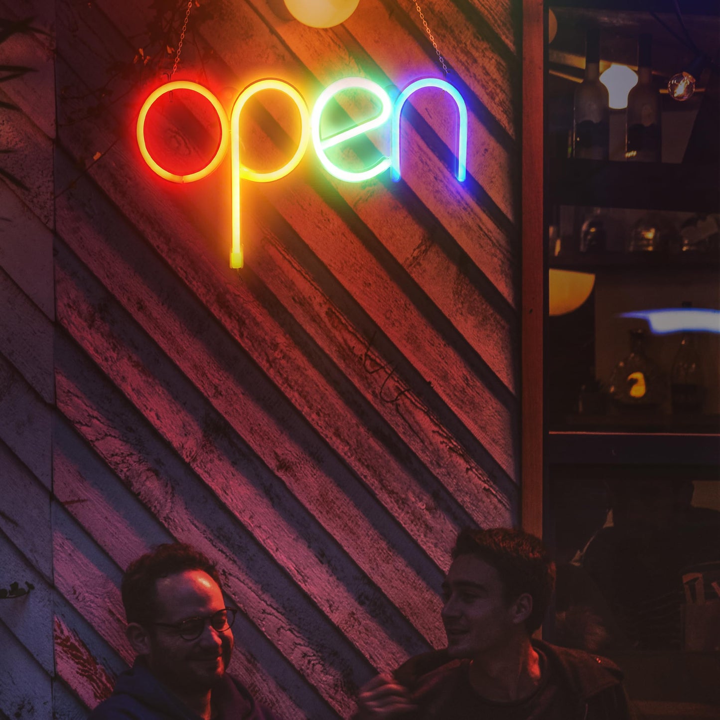 Open LED Neon Sign for Business - USB or AAA Powered, 13.8 x 7.1 inch Shop Window Display
