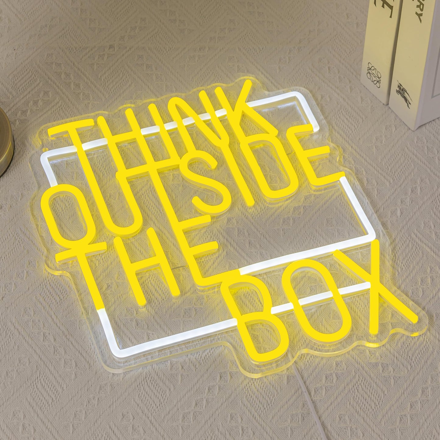 Think Outside The Box Neon LED, Dimming, USB, Wall Mounting (13.77” x 12.2” in)