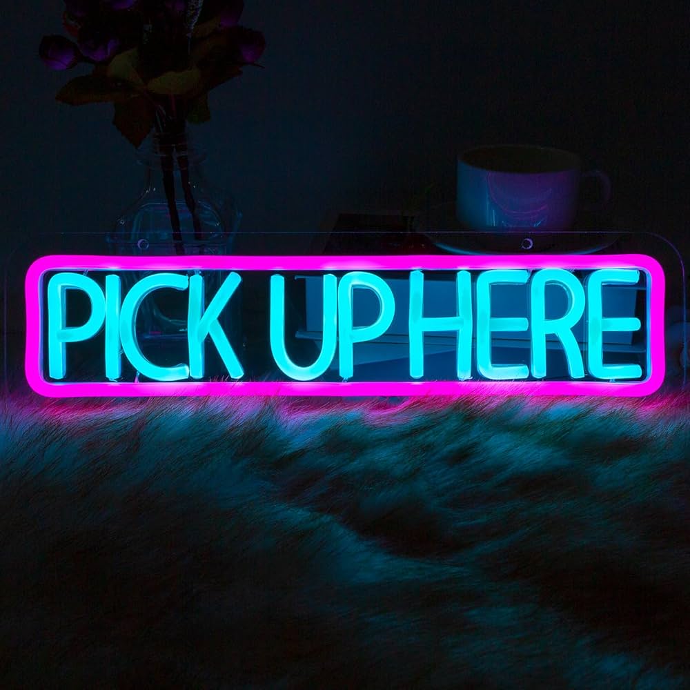 Order Here & Pick-Up Here Neon LED Restaurant Sign 4”x15” inch