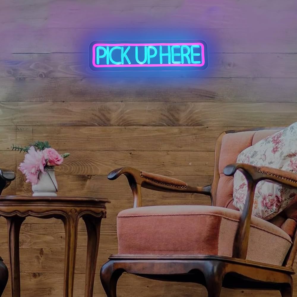 Order Here & Pick-Up Here Neon LED Restaurant Sign 4”x15” inch