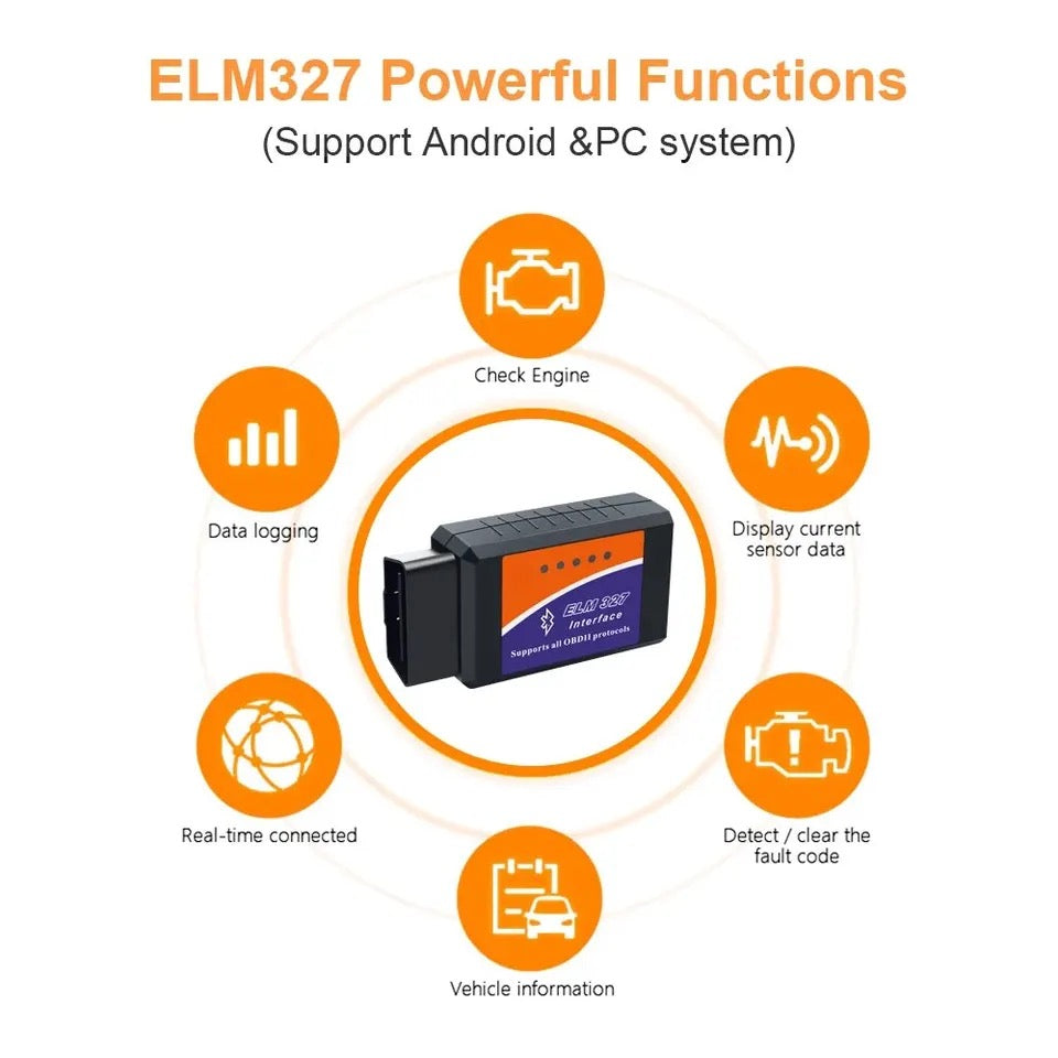 ELM327 Bluetooth Car Diagnostic Scanner for Android Phone