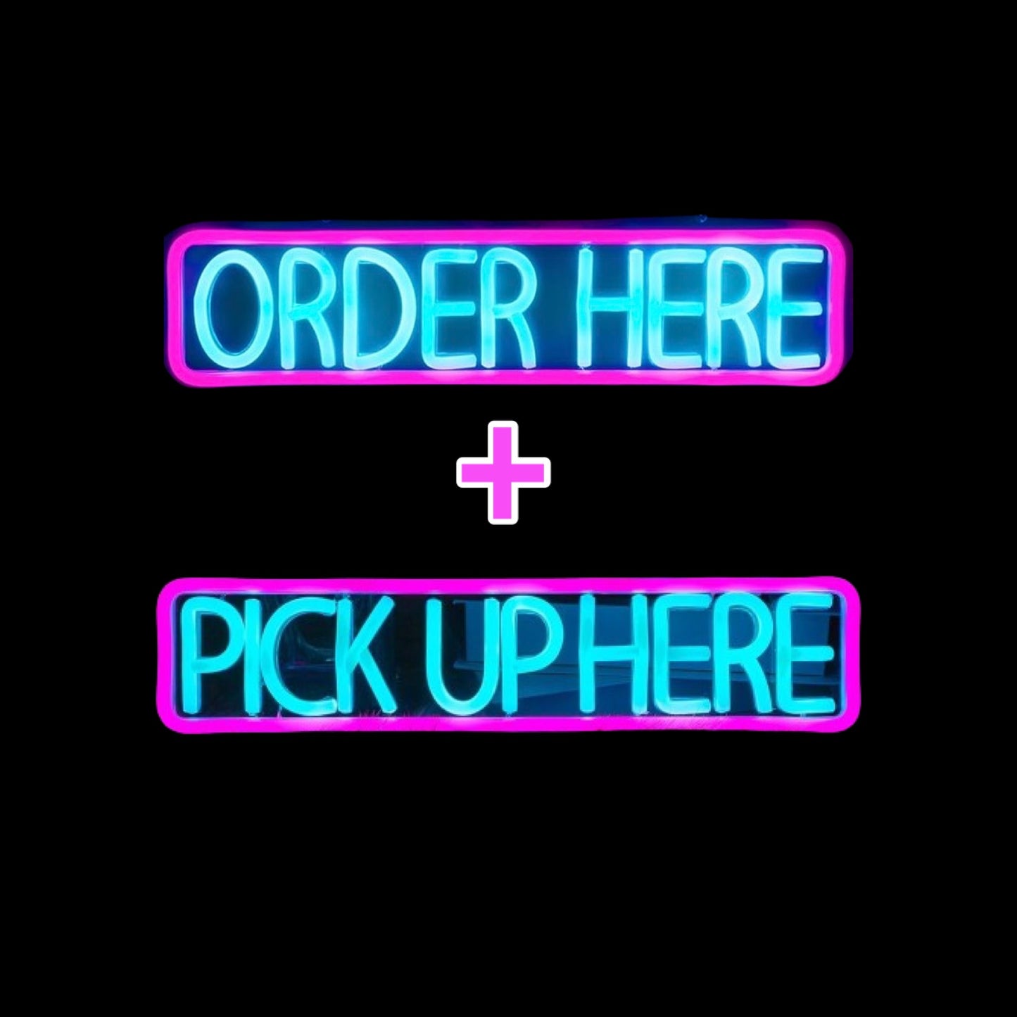 Order Here & Pick-Up Here Neon LED Restaurant Sign 4”x15” inch