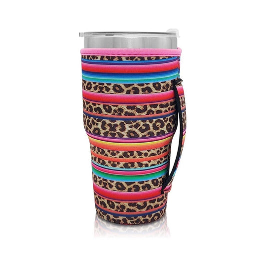 Tumbler Koozie Sleeve - Cheetah Print - Keep Your Drink Cold and Hands Dry