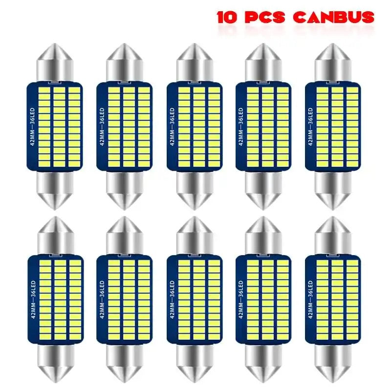 10 Pack Xtreme Super Bright Festoon 31MM DE3175 DE3022 LED Bulbs