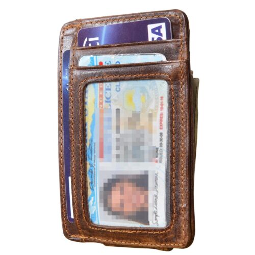 Money Clip RFID Wallet Leather Slim Minimalist